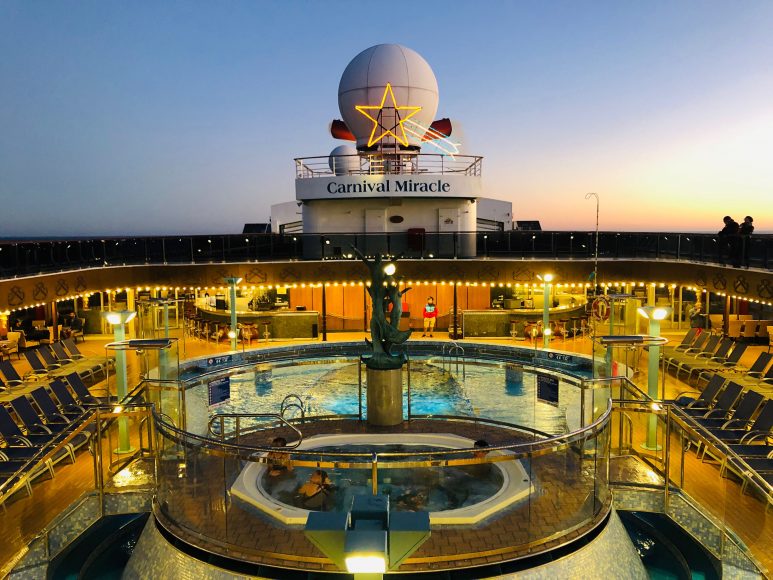 Watch the sunset on the high seas, preferably from the hot tub.